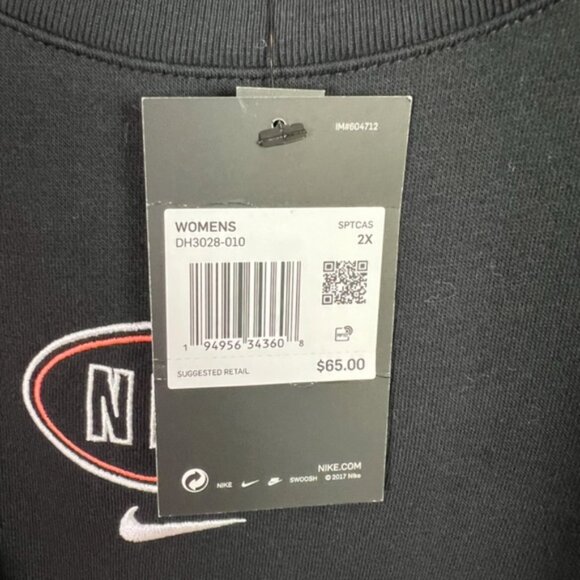 Nike Women’s Black Embroidered Logo Romper New Plus Size 2X - Picture 7 of 7